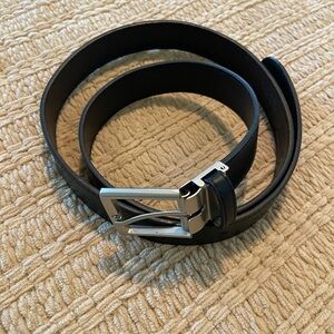 oobe genuine leather black with silver hardware men's belt size M